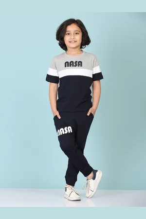 SmartRAHO Boys NASA Printed Pure Cotton T-shirt with Trousers