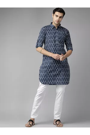 See Designs Printed Cotton Pathani Kurta