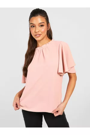 Boohoo Flutter Sleeve Top