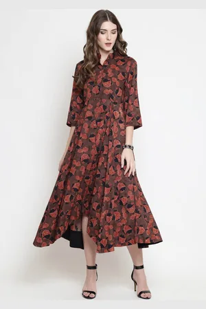 Sera Women Brown Quirky Printed A-Line Kurta