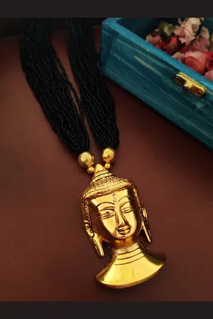 Binnis Wardrobe Black & Gold-Toned Brass Gold-Plated Necklace