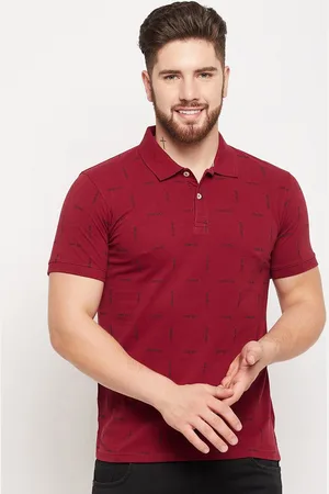 CANTABIL Typography Printed Polo Collar Cotton T-shirt