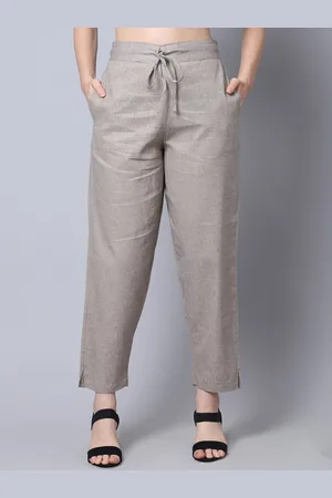 GRACIT Women Cropped Pure Cotton Loose Fit Trousers