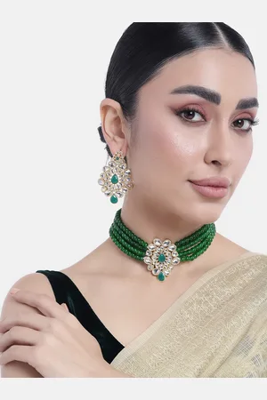 Peora Gold-Plated Kundan-Studded Jewellery Set