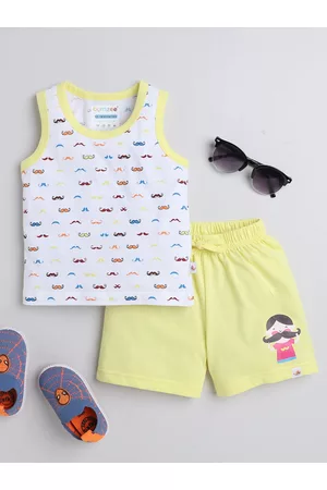 BUMZEE Boys Printed Pure Cotton T-shirt With Shorts