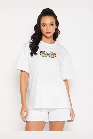 EDRIO Women Graphic Printed Round Neck T-Shirt With Shorts Co-Ods