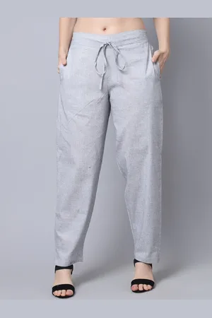 GRACIT Women Cropped Pure Cotton Loose Fit Trousers