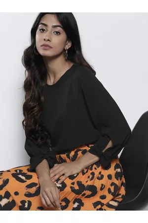 Boohoo Bow Sleeve Woven Top