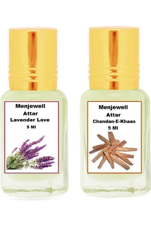 Menjewell Unisex Pack Of 2 Light Green Chandan-E-Khaas & Lavender Love Attar 10 ml