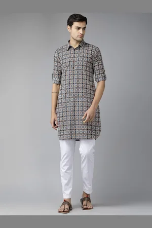 See Designs Ethnic Motifs Printed Cotton Pathani Kurta