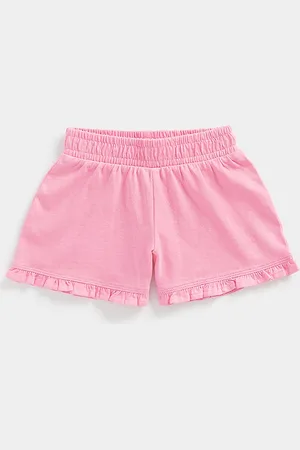 Mothercare Girls Solid Pure Cotton Shorts