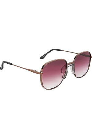 Giordano Women Purple Lens & Gold-Toned Round Sunglasses with Polarised Lens