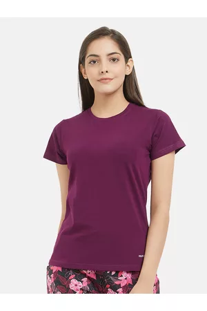 Fruit Of The Loom Women Loungewear - Women Purple Solid Lounge T-shirt