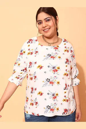 CURVY STREET Plus Size Floral Printed Top