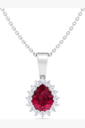 Inddus 925 Sterling Silver Rhodium-Plated CZ-Studded Pendant With Chain