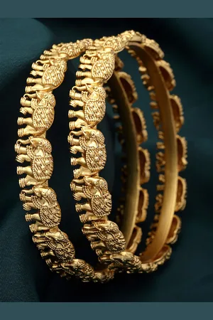 karatcart Set Of 2 Gold-Plated Bangles