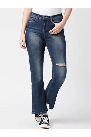 Pepe Jeans Women Skinny Fit High-Rise Low Distressed Heavy Fade Stretchable Jeans