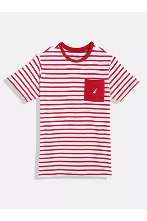 Nautica Boys Pure Cotton Striped T-shirt