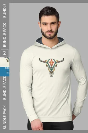 bullmer Pack Of 2 Printed Long Sleeves Cotton T-shirts