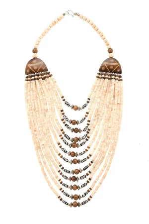 Bamboo Tree Jewels Off White Tribal Necklace