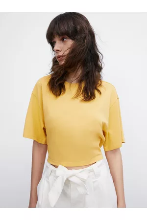 Urban Revivo Waist Tie-Up Cotton Crop Top