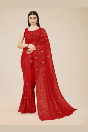 VAIRAGEE Floral Embroidered Sequinned Saree