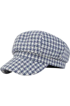 iSWEVEN Unisex Blue & White Printed Ascot Cap