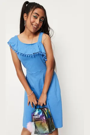 Max Collection Girls One Shoulder Fit & Flare Dress