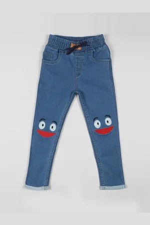 A-Okay Kids Embroidered Slim Fit Cotton Jeans