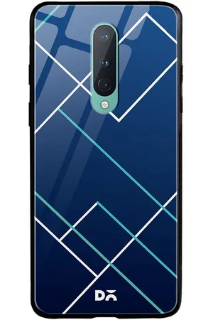 DailyObjects Blue & White Nightfall Tach Lines OnePlus 8 Glass Mobile Case