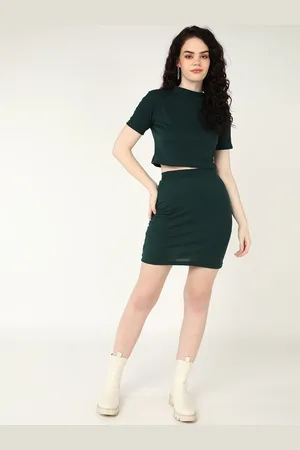 DressBerry Striped Pure Cotton Top With Skirt Co-Ords