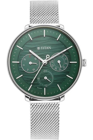 Titan Women Brass Dial & Stainless Steel Bracelet Style Straps Analogue Watch