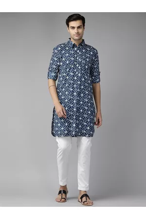 See Designs Floral Printed Cotton Pathani Kurta