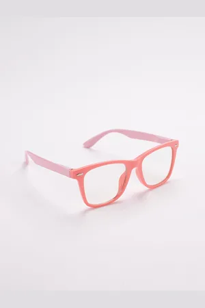 Intellilens Boys Transparent & Orange Full Rim Wayfarer Frame Glass