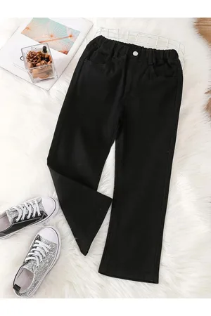KOTTY Girls Jean Fit Mid-Rise Stretchable Wide Leg Jeans
