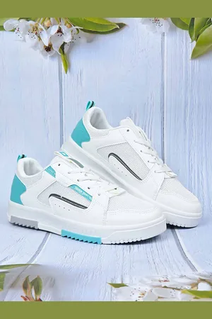 Jove Women White Colourblocked Mesh Basics Sneakers