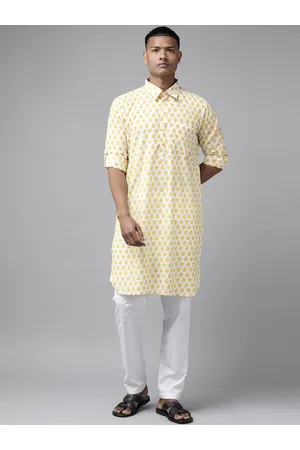See Designs Floral Printed Cotton Pathani Kurta