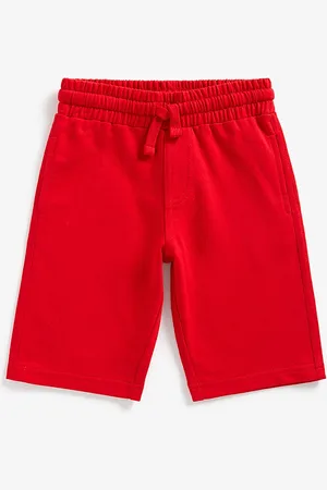 Mothercare Boys Red Solid Regular Fit Pure Cotton Shorts