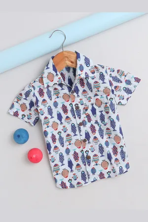 The Magic Wand Boys Slim Fit Conversational Printed Pure Cotton Casual Shirt
