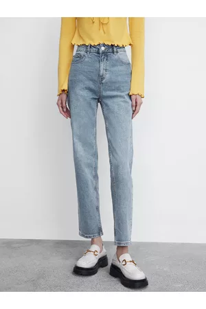 Urban Revivo Women Tapered Fit Mid-Rise Light Fade Stretchable Jeans