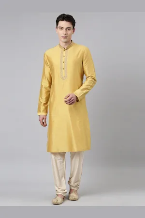 TheEthnic.Co Yoke Design Mandarin Collar Kurta With Churidar
