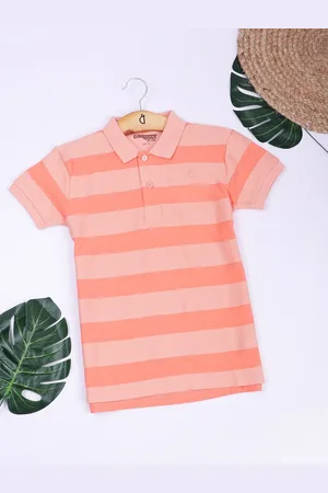Gini and Jony Boys Striped Polo Collar Short Sleeves Cotton T-shirt
