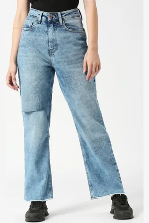 Pepe Jeans Women High-Rise Slash knee Light Fade Stretchable Jeans