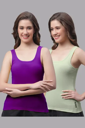 Friskers Pack of 2 Sleeveless Cotton Sports Tank Top