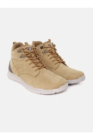 Woodland Men Mid-Top Perforated Detail Sneakers