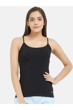 Fruit Of The Loom Women Vests - Women Black Solid Camisole FCAS03-A1S1