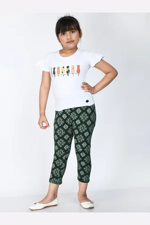 IndiWeaves Girls Pack Of 3 Printed Pure Cotton Capris