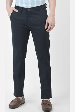 Crimsoune Club Men Mid Rise Slim Fit Cotton Formal Trousers