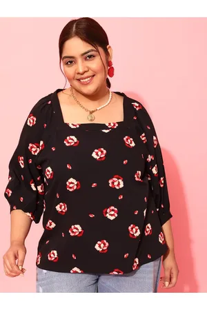 CURVY STREET Plus Size Floral Printed Top