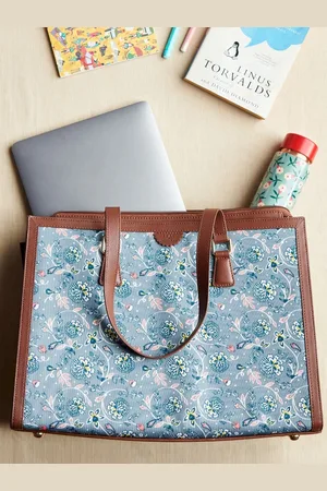 TEAL Floral Printed Oversized Shopper Shoulder Bag